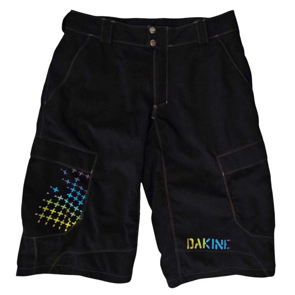 Dakine Y2K Cargo Shorts Baggy L Large 36" Black Men's Surf Skater Bike Long Gorp